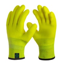 ECO-ASPEN - Luva de segurança em nylon com revestimento total em PVC (HPT) fluorescente