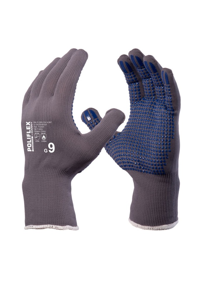 POLIFLEX PIGMENTADA: Luva de segurança tricotada em nylon