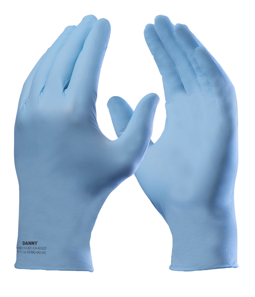 Luva nitrílica descartável Sensiflex Premium Azul, luvas de nitrila descartável
